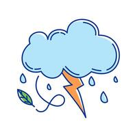 Weather and Climate Icon Illustration with bright colour palette in doodle style Ideal for environmental awareness and green projects designs. vector