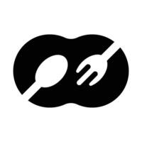 A black and white logo of a fork and spoon vector