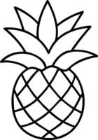 Pineapple line art for coloring pages vector