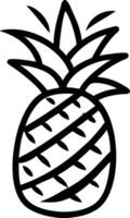 Line art of Pineapple for coloring pages vector