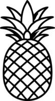 Pineapple coloring pages vector