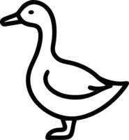 A black and white drawing of a duck vector