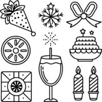 Free printable christmas icons set vector