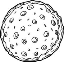 A pizza with holes in it coloring page vector