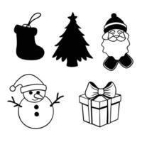 Christmas elements icons set vector