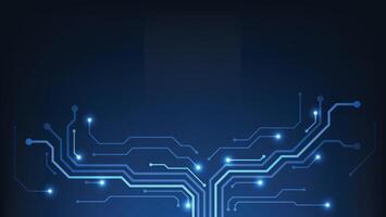 abstract technology background with futuristic circuit board and blue light vector