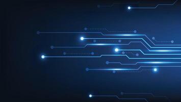 abstract futuristic circuit board background with speedy blue glowing light vector