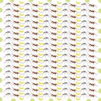 mosquitoes, ants with fruit as a pattern background vector
