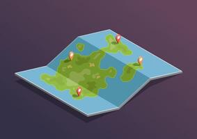 Isometric map with pointer location. vector