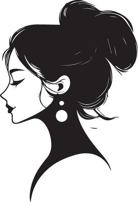 Woman face icon silhouette graphic