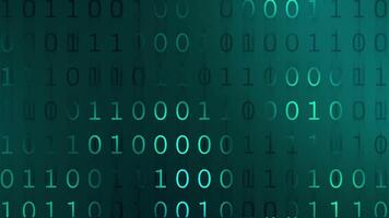 Digital Binary Code Background Dark Aqua video