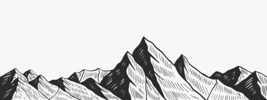 hand drawn mountain wallpaper illustration design, mountain background vector