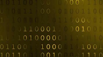 Digital Binary Code Background Dark Yellow video