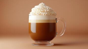 A Classic Irish Coffee with Frothy Cream on a Cozy Cafe Table photo