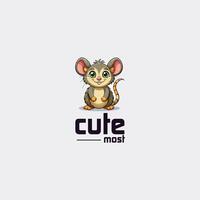 a cute mouse logo with the word cute mouse vector