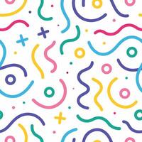 a colorful pattern with various shapes and lines vector