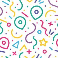 a colorful pattern with a map, stars and other symbols vector