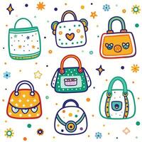 handbag icons set illustration vector