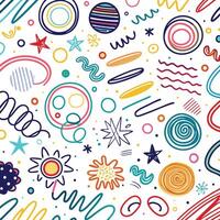 a colorful pattern with various shapes and lines vector