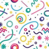 seamless pattern with colorful shapes and lines vector