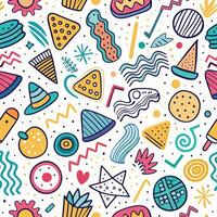 seamless pattern with colorful objects and shapes vector