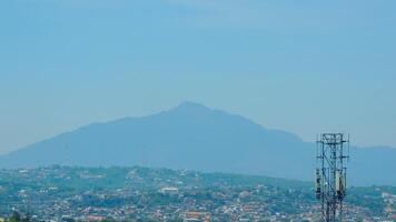 A mountain in the background photo