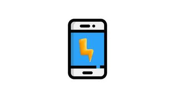 animation of low battery indicator icon on smartphone video