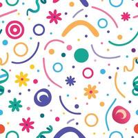 a colorful pattern with confetti and flowers vector
