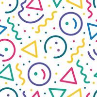 seamless pattern with colorful geometric shapes and triangles vector