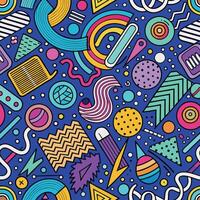 seamless pattern with colorful objects and shapes vector