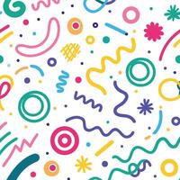 seamless pattern with colorful shapes and lines vector