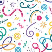 a colorful background with various shapes and lines vector