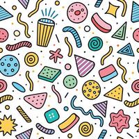 seamless pattern with colorful candy and confectionery items vector