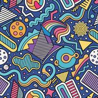 seamless pattern with colorful objects and shapes vector