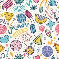 seamless pattern with colorful shapes and shapes vector