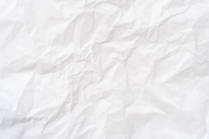 Top view and full frame of wrinkled or crumpled white stencil paper texture used for wrinkled or crumpled white paper background texture in decorative art work photo