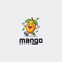 mango logo with a cartoon character running vector