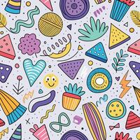 seamless pattern with colorful objects and shapes vector