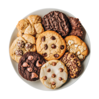 Delightful Assorted Cookies on a White Plate Perfect for Party Platters and Dessert Tables Transparent background png