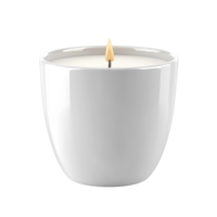 Elegant Blank White Pillar Candle in Ceramic Jar for Home Decor on Transparent Background png