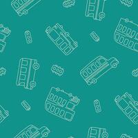 Outline Traffic Light Bus Seamless Pattern illustration for Print, Wallpaper, Decoration. vector