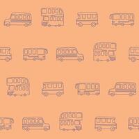Outline Collection of Bus Seamless Pattern illustration for Print, Wallpaper, Decoration. vector