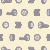 Collection of Tire Seamless Pattern illustration for Print, Wallpaper, Decoration. vector