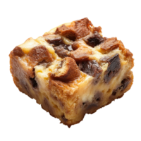 Delicious Bread Pudding for Dessert or Breakfast on Transparent Background png
