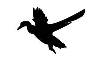 Flying Duck Silhouette Design And Illustration. vector