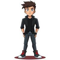 A cartoon drawing of a man with a smile on his face vector