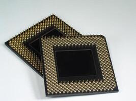 Computer chip processor close view photo
