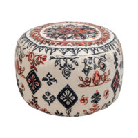 Bohemian Pouf with Intricate Patterns for Home Decor on Transparent Background png