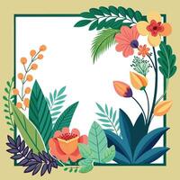 Lovely floral frame with realistic style vector