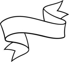 A black and white drawing of a ribbon vector